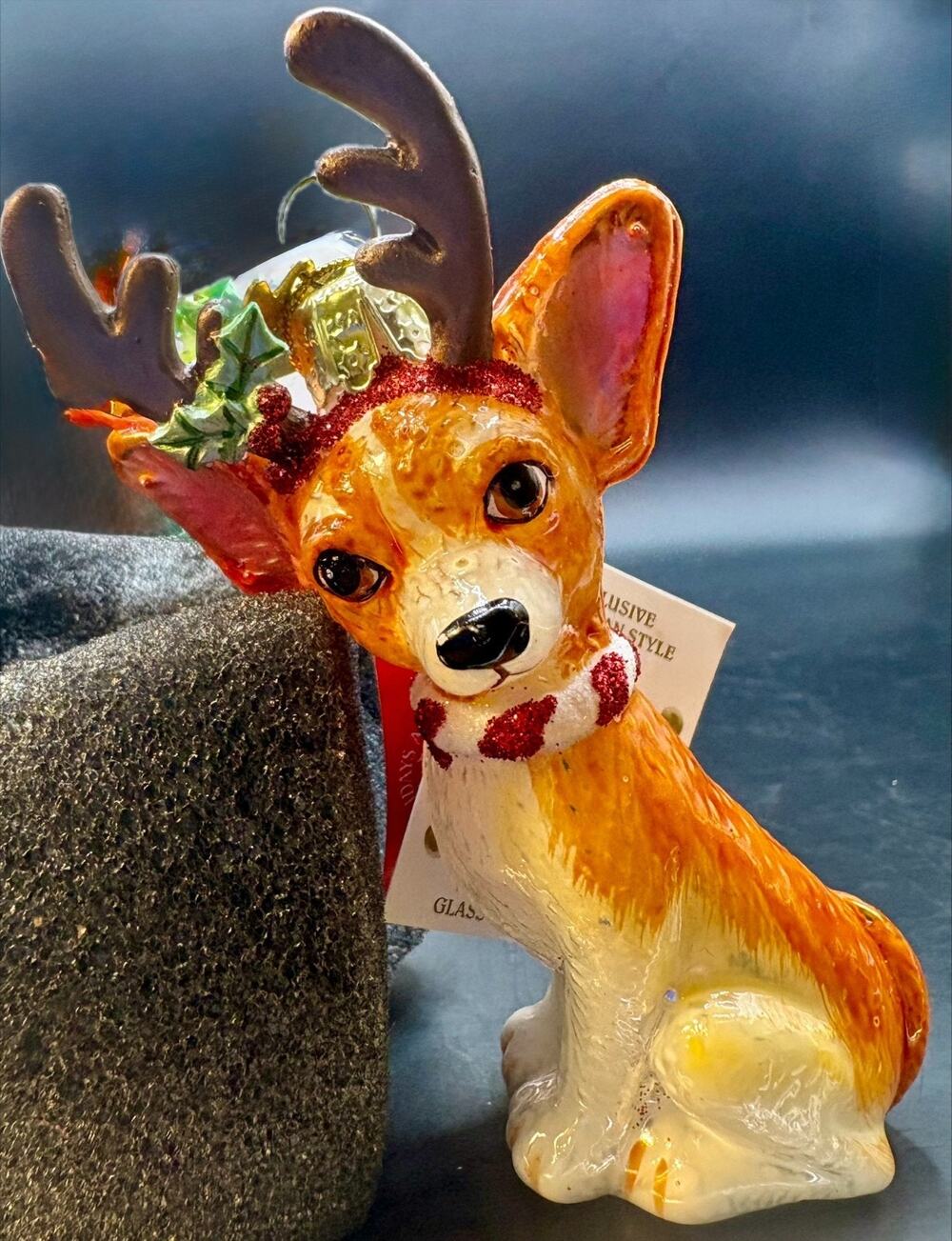 Kurt Adler Chihuahua Noble Gems Glass Ornament By Ronnie Rooney